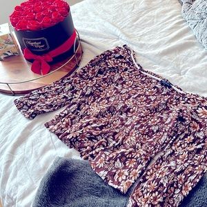 American Eagle Floral Flowy Crop Top (M)